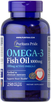 Omega-3 Fish Oil 1000 mg (300 mg Active Omega-3)