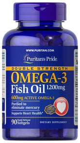 Double Strength Omega-3 Fish Oil 1200 mg/600 mg Omega-3