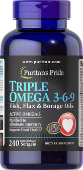 Triple Omega 3-6-9 Fish, Flax & Borage Oils