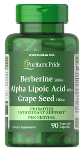 Berberine, Alpha Lipoic Acid, Grape Seed
