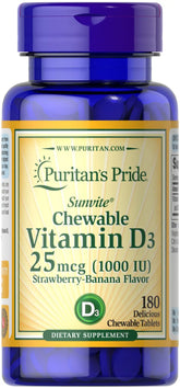Chewable Vitamin D3 25 mcg (1000 IU)