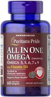 All In One Omega 3, 5, 6, 7 & 9 with Vitamin D3