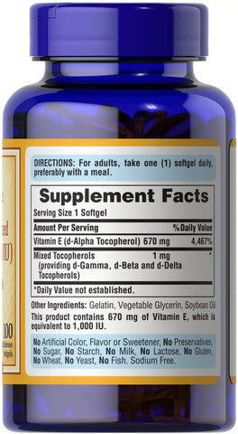 Vitamin E-1000 IU Mixed Tocopherols Natural