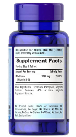 Vitamin B-2 (Riboflavin) 100 mg