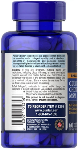 Glucosamine, Chondroitin & MSM  with Hyaluronic Acid & Collagen