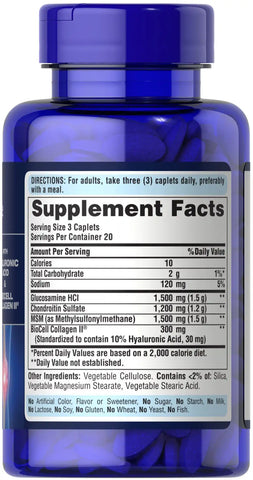 Glucosamine, Chondroitin & MSM  with Hyaluronic Acid & Collagen