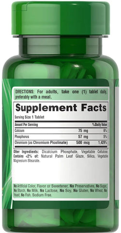 Chromium Picolinate 500 mcg Yeast Free