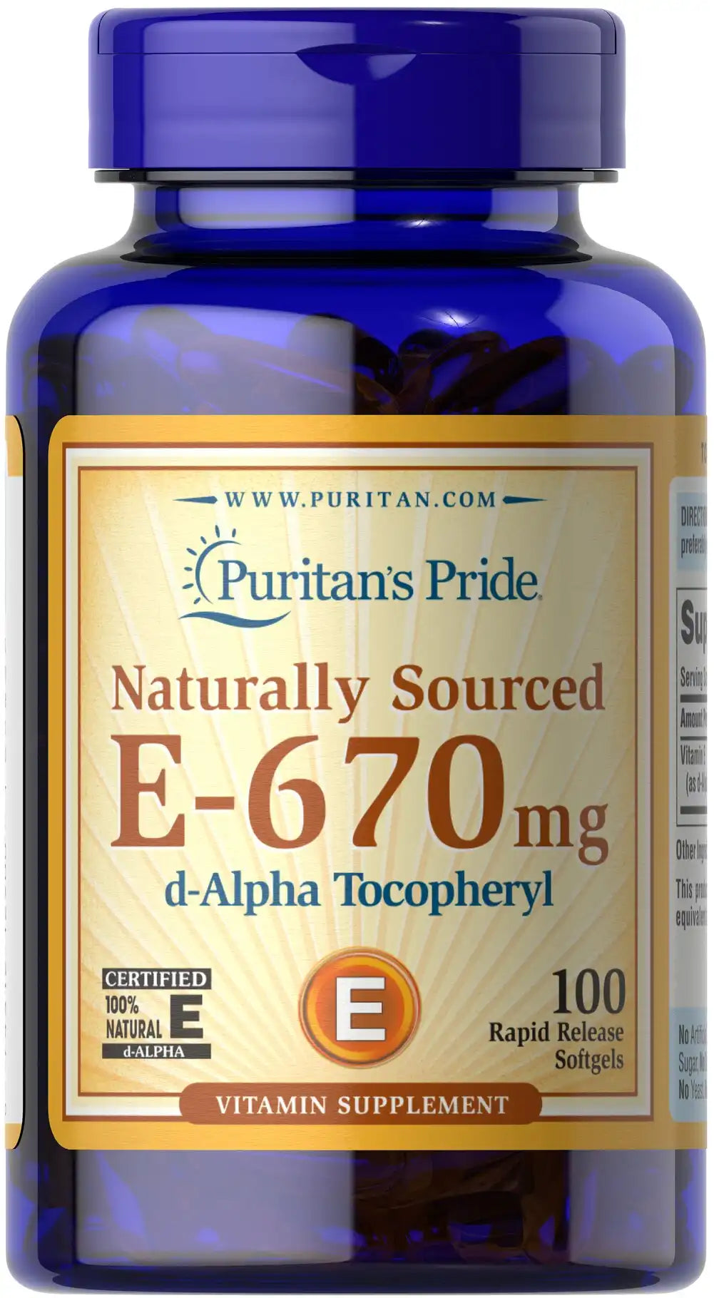 Vitamin E-100% 1000 IU Naturally Sourced
