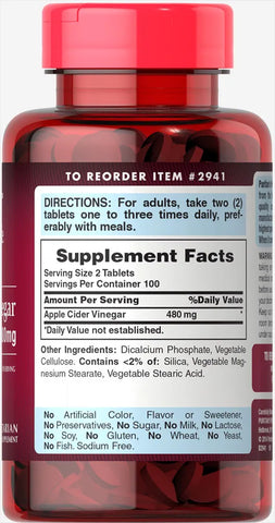 Apple Cider Vinegar 480 mg