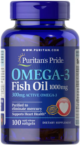 Omega-3 Fish Oil 1000 mg (300 mg Active Omega-3)