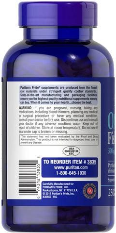 Omega-3 Fish Oil 1000 mg (300 mg Active Omega-3)