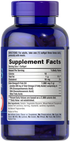 Omega-3 Fish Oil 1000 mg (300 mg Active Omega-3)
