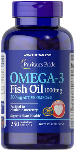 Omega-3 Fish Oil 1000 mg (300 mg Active Omega-3)