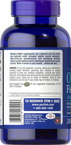 Omega-3 Fish Oil Coated 1200 mg (360 mg Active Omega-3)