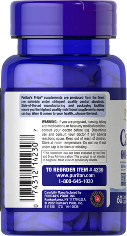Calcium Carbonate 600 mg + Vitamin D 3.125 mcg (125 IU)