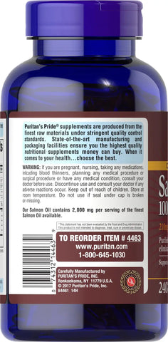 Omega-3 Salmon Oil 1000 mg (210 mg Active Omega-3)