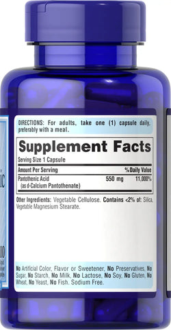 Pantothenic Acid 550 mg Rapid Release
