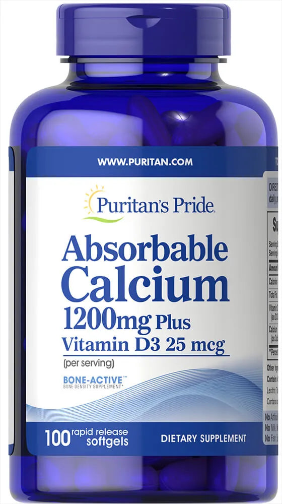 Absorbable Calcium 1200 mg Plus Vitamin D3 25 mcg