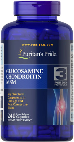 Glucosamine, Chondroitin & MSM Capsules-3 Per Day Formula