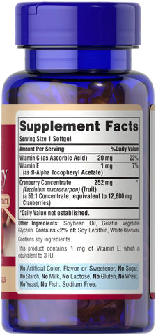 Triple Strength Cranberry Fruit Concentrate 252 mg