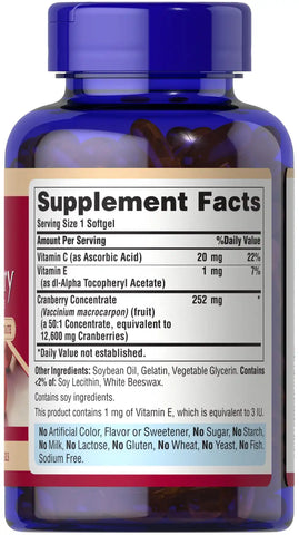 Triple Strength Cranberry Fruit Concentrate 252 mg