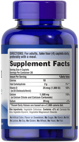 Calcium 1500 mg with Vitamin D 25 mcg (1000 IU)