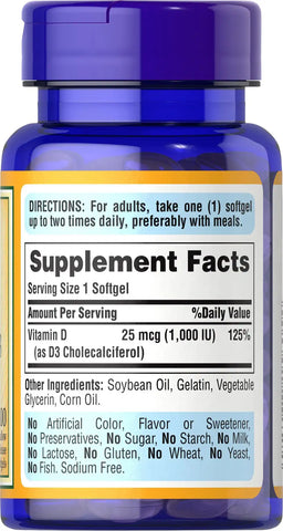 Vitamin D3 25 mcg (1000 IU)