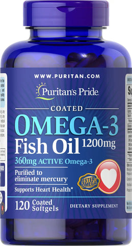 Omega-3 Fish Oil Coated 1200 mg (360 mg Active Omega-3)