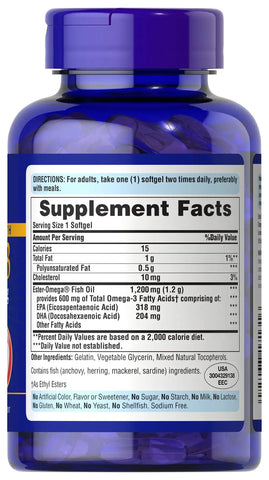 Double Strength Omega-3 Fish Oil 1200 mg/600 mg Omega-3