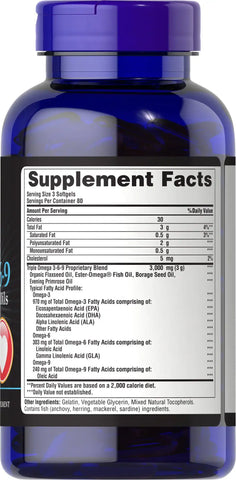 Triple Omega 3-6-9 Fish, Flax & Borage Oils
