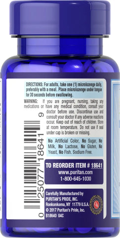 Vitamin B-12 2500 mcg Sublingual with Folic Acid, Vitamin B-6 & Biotin