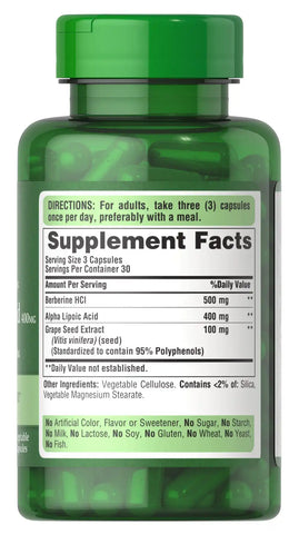 Berberine, Alpha Lipoic Acid, Grape Seed