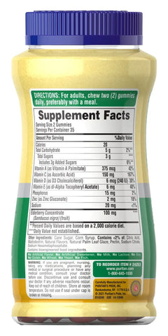 Elderberry Gummies with Vitamin C, D & Zinc