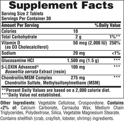 Triple Strength Joint Soother® Glucosamine Boswellia + Vitamin D