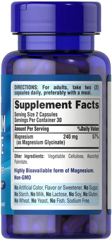 Magnesium Glycinate 240 mg per serving