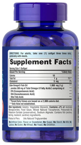 Omega-3 Fish Oil Coated 1200 mg (360 mg Active Omega-3)