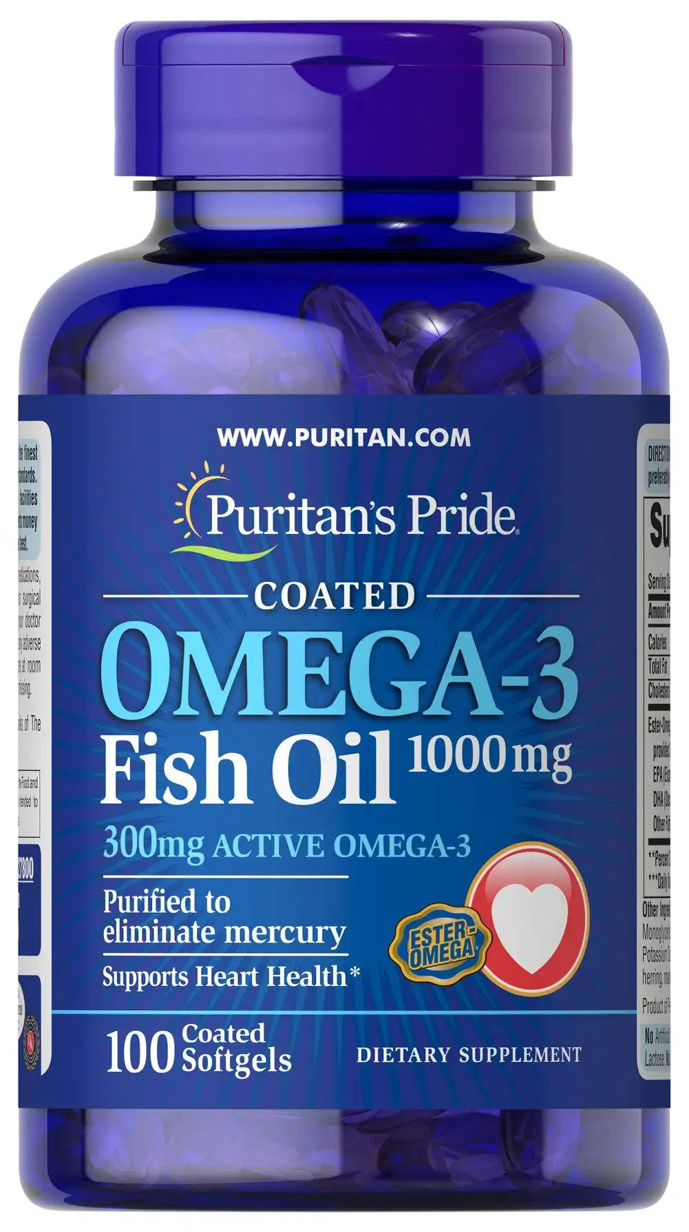 Omega-3 Fish Oil Coated 1200 mg (360 mg Active Omega-3)