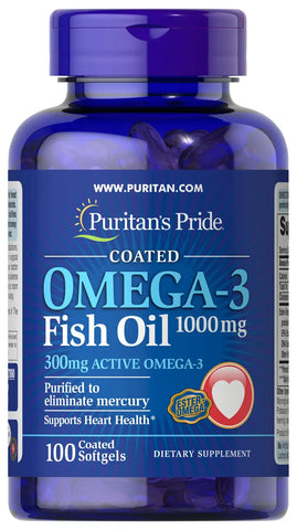 Omega-3 Fish Oil Coated 1200 mg (360 mg Active Omega-3)