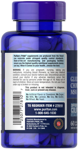 Glucosamine, Chondroitin & MSM-3 Per Day Formula
