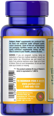 Chewable Vitamin D3 25 mcg (1000 IU)