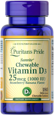 Chewable Vitamin D3 25 mcg (1000 IU)