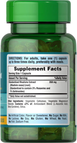 Rhodiola Standardized Extract 350 mg