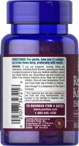 Maximum Strength Red Krill Oil 1500 mg (255 mg Active Omega-3)