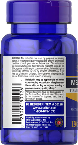 Timed Release Melatonin 5 mg with B-6