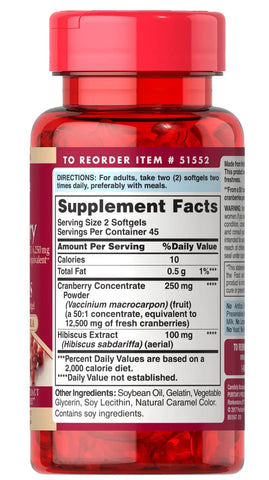 Cranberry Fruit Concentrate Plus Hibiscus Extract 6250 mg / 50 mg