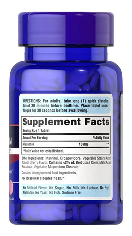 Quick Dissolve Melatonin 10 mg Cherry Flavor