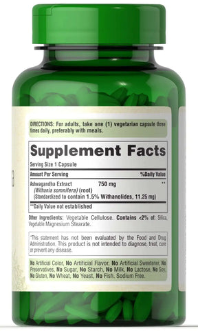 Ashwagandha Root Extract 750 mg Ayurvedic Stress Support
