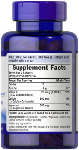 Absorbable Calcium 600 mg plus Magnesium 300mg & Vitamin D 25 mcg (1,000 IU)