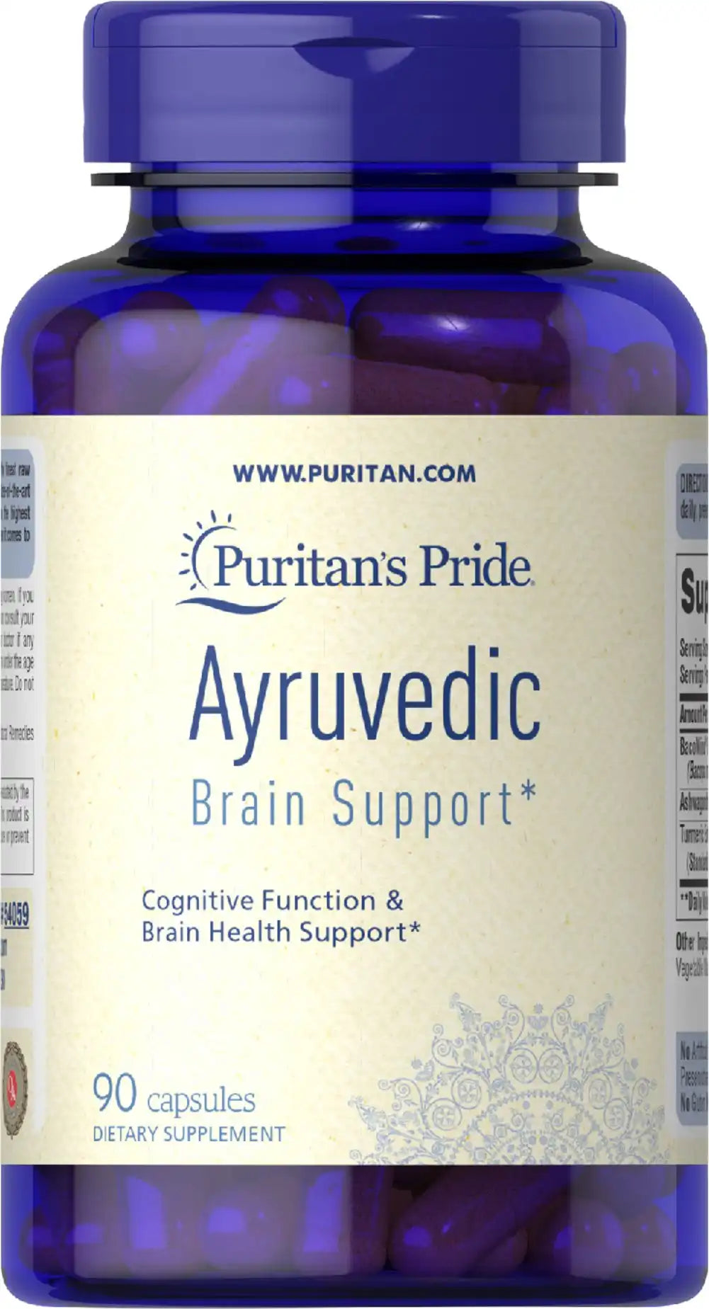 Ayurvedic Brain Health Support Bacopa, Ashwagandha, Turmeric