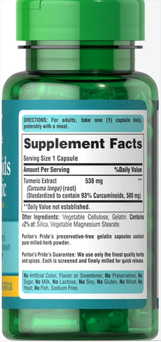 Curcuminoids 500 mg from Turmeric Standardized Extract